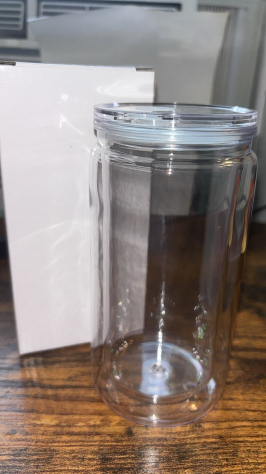 16oz Acrylic snow globe tumbler